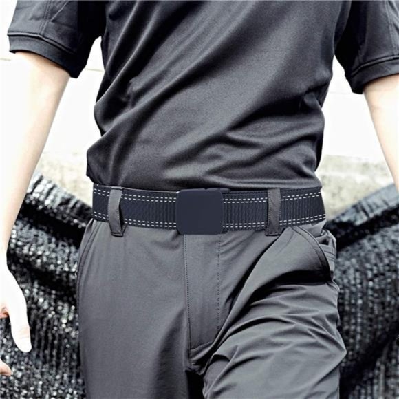 3-Pack Nylon Canvas Belt Plastic Buckle Belt Travel Adjustable Nylon Web Slide - Picture 2 of 6